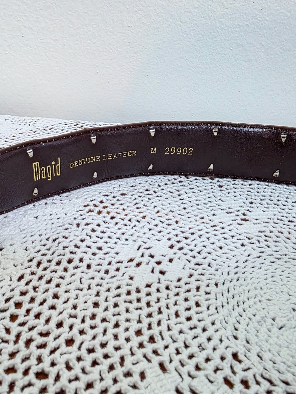 Vintage 90s/Y2K Magid Embellished Leather Belt - Picture 4 of 5